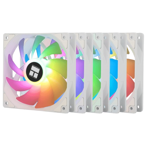 5 Pack Thermalright TL-C12CW-S X5 120mm Fans - ARGB White