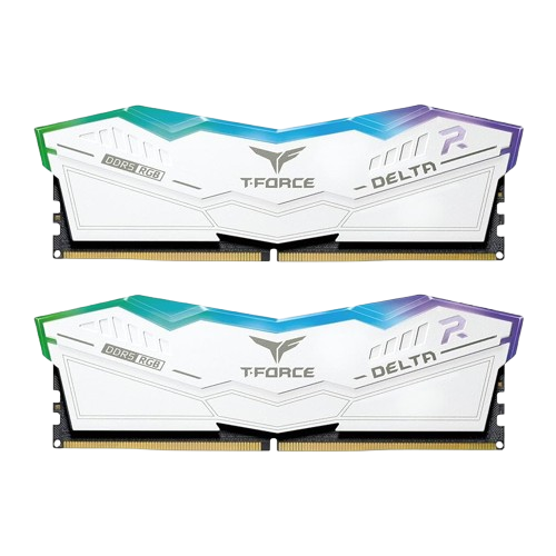 TEAMGROUP T-Force Delta RGB DDR5 64GB (2x32GB) 6000MHz CL30 RAM - White