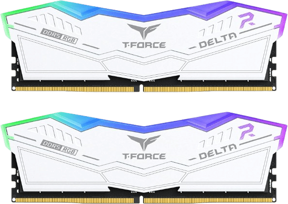 TEAMGROUP T-Force Delta RGB DDR5 48GB (2x24GB) 6400MHz RAM - White