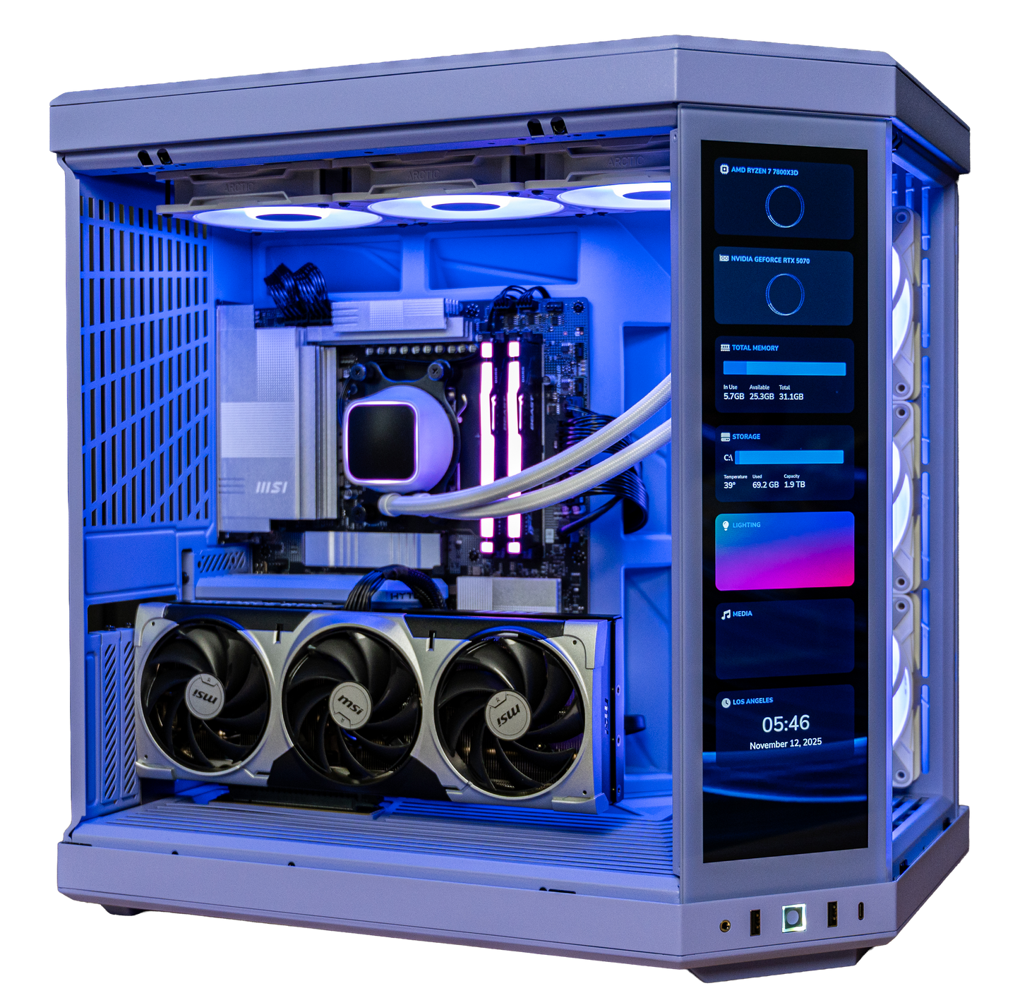 Lavender RTX 5070 Gaming PC