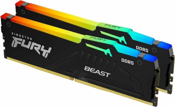 KINGSTON Fury Beast RGB 64GB (2x32GB) DDR5 6400MHz C32 RAM - Black